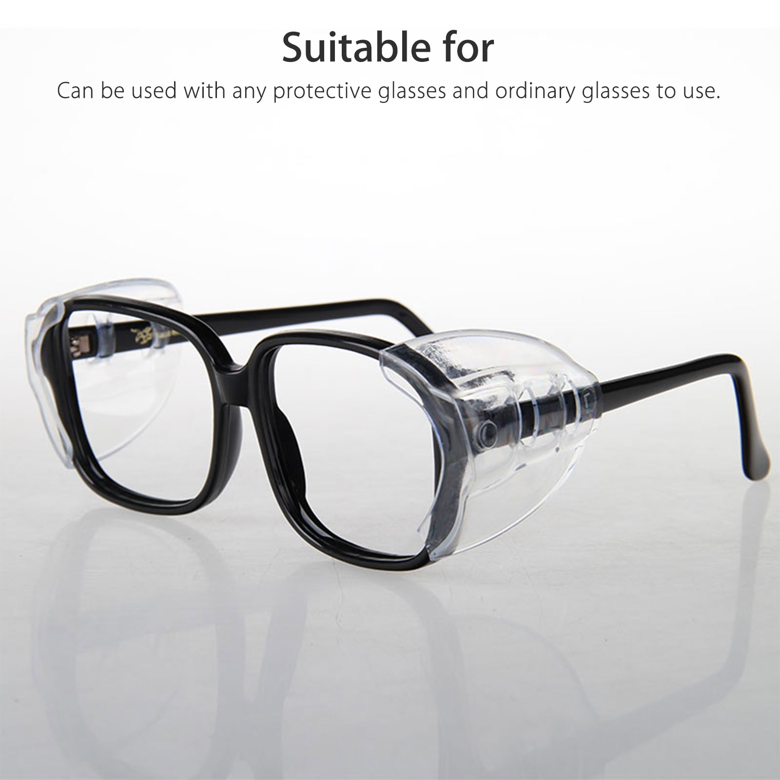 Clear Universal Flexible Protective Side Shields For Eye Glasses Safety 1 2 Pair Ebay